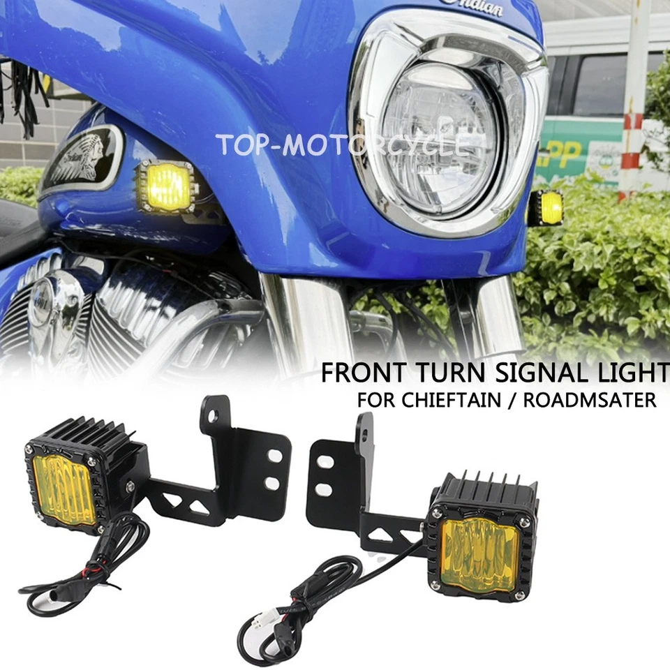 Luz de LED frontal de motocicleta sinais de seta para Indian Chieftain Roadmaster 2014-25 - Imagem 1 de 4