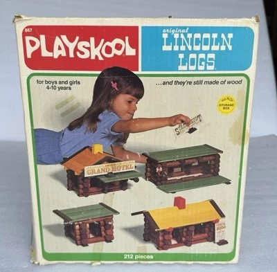 Playskool Lincoln Troncos Vintage Hotel Stage Depot Bank 143? Piezas Foto 1 de 4