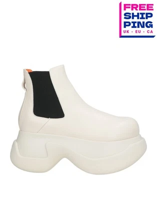 RRP €895 MARNI Leather Chelsea Boots US7 UK4 EU37 Ivory Platform Made in Italy - Image 1 of 4