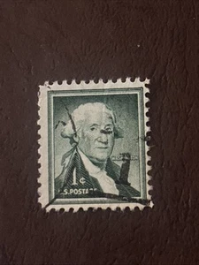 George Washington 1 Cent Rare vintage Stamp Green United states postage 1954 - Picture 1 of 1