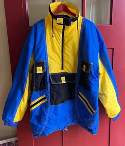 Vintage Head Sportswear Ski Jacket Yellow Teal Men’s Size Medium Made In USA - Picture 1 of 12