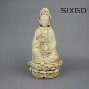 10in Chinese Dehua White Porcelain Statue Goddess Guanyin Bodhisattva Ornament - Picture 1 of 1