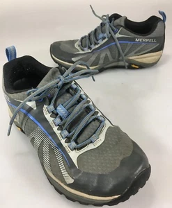 Merrell Womens 7 Running Trail Shoes Grey Gray Blue Vibram Soles - Picture 1 of 5