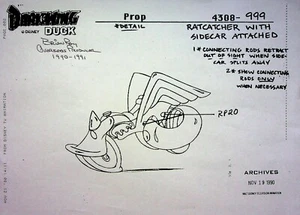 DARKWING DUCK 1991 copia de estudio de producción GRYZLIKOFF hoja de modelo página guía - Imagen 1 de 2