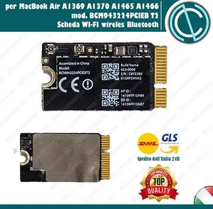 WIFI CARD AIRPORT BLUETOOTH PER APPLE MACBOOK AIR A1369 A1370 A1465 A1466 SCHEDA - Imagen 1 de 2