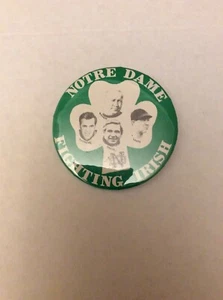 Vintage 1970’s Notre Dame Fighting Irish Knute Rockne Pinback Button - Picture 1 of 2
