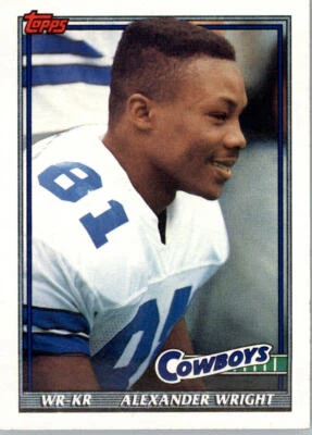 1991 Topps #362 Alexander Wright Dallas Cowboys - Image 1 of 2
