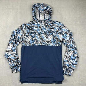 Under Armour Jacket Mens Medium Academy Navy Wind Anorak Camo 1/4 Zip Hoodie - Picture 1 of 8