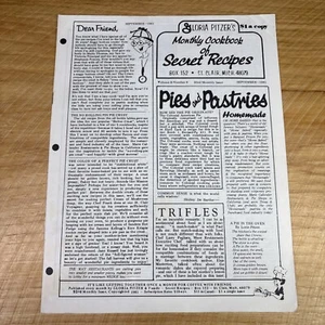 VTG Gloria Pitzer Monthly Cookbook Of Secret Recipes September 1981 - Picture 1 of 4