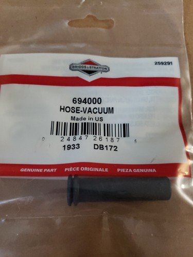 Briggs & Stratton 694000 Vacuum Hose Replacement for 691040 and 281730 ...