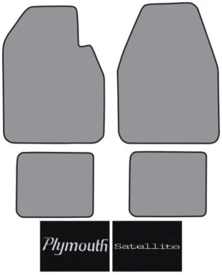 1966-1970 Plymouth Satellite Automatic Loop Carpet Logo Floor Mat 4pc - Imagem 1 de 2