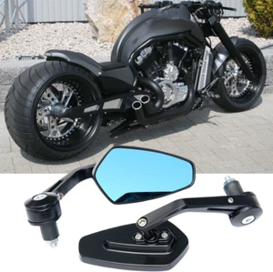 Motorcycle Folding 7/8" Bar End Side Mirrors For Harley Davidson Street 750 500  - Picture 1 of 16