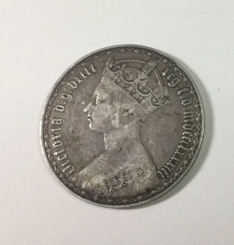 1883  Gt Britain VictorIa Gothic Head Florin 2 Shilling  Original decent Grade Cover