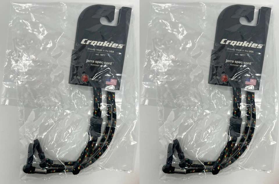 Croakies Terra Spec Adjustable Eyewear Retainer Rasta 12 Inch
