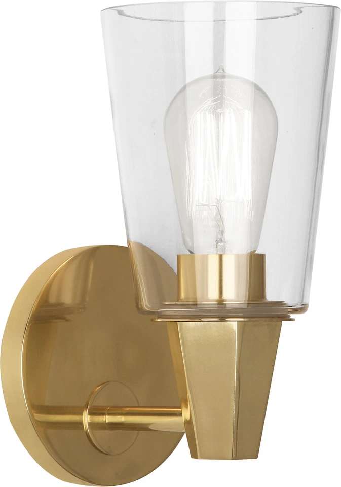Robert Abbey Wheatley Clear Wall Sconce Wheatley 10" Tall - Brass - Image 1 of 1