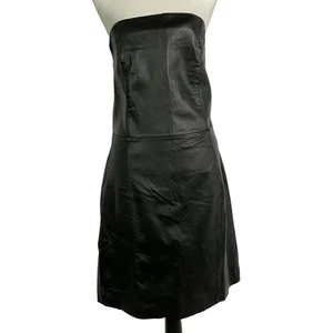 Vestido David Benjamin Vintage 100% Cuero Sin Tirantes, Talla 16, Forrado - Imagen 1 de 10