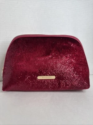 Bolsa com zíper Bvlgari Parfum veludo vermelho enfeite superior - Imagem 1 de 4