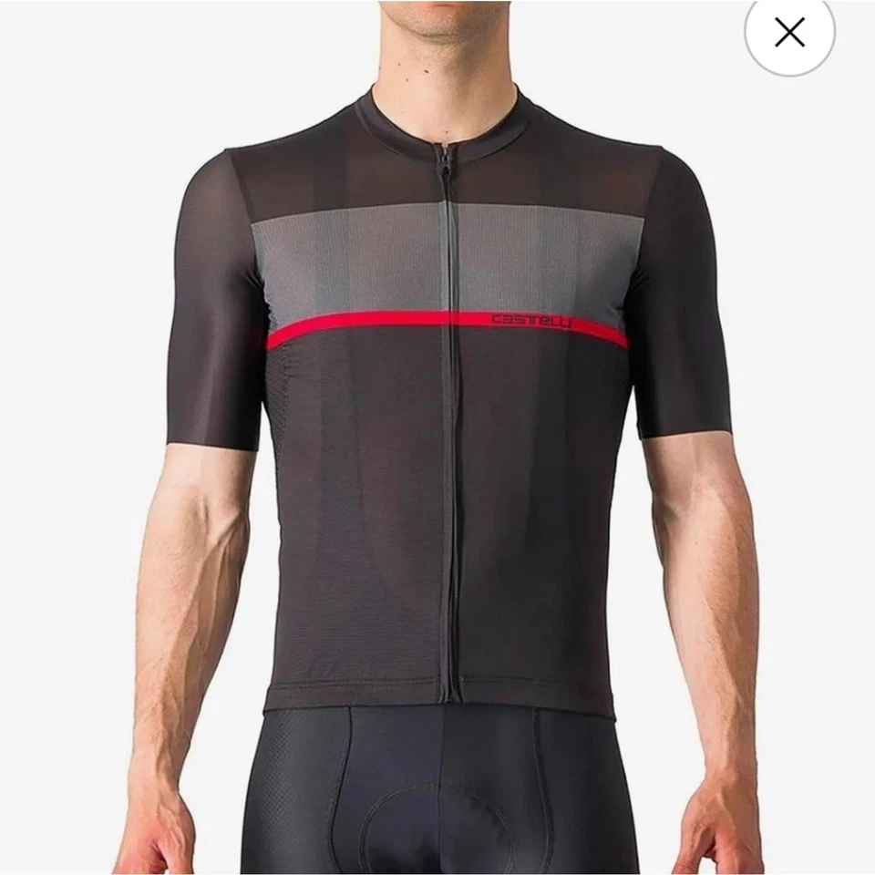 Jersey de ciclismo Castelli Tradizione manga corta negro claro gris rojo. Talla XL. Foto 1 de 4