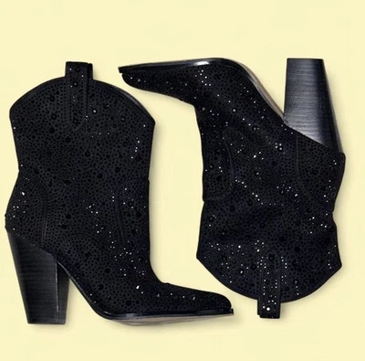 Botas vaqueras occidentales Jessica Simpson negras estrás talla 6 Foto 1 de 4