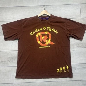 Vintage Rocawear Fat Laces & Fly Kicks Brown Graphic Tee Men XL Hip Hop Y2K - Picture 1 of 6