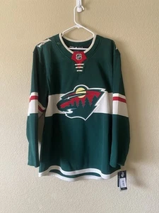 Minnesota Wild Jersey Adidas Climalite Aeroready Blank Back Green Size 50 NWT - Picture 1 of 8