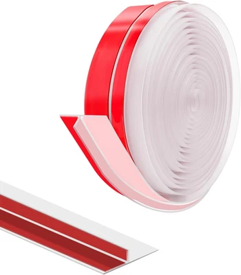 ZOWZOW 20FT Clear Silicone Seal Strip for Side of Door, T-Shaped Draft Stopper, Weather