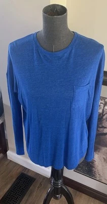 Camiseta para mujer Vince azul real manga larga talla pequeña raglán Foto 1 de 4