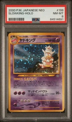 PSA 8 Japanese Pokemon Slowking Holo Neo Genesis #199 2000 - Image 1 of 2