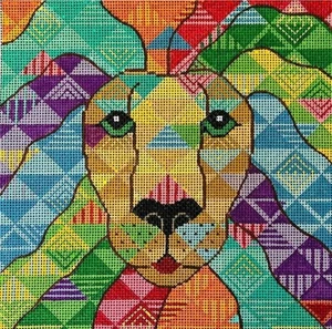 MR.T LION Handpainted Needlepoint Canvas By JP Needlepoint - Picture 1 of 1