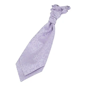 Lilac Boys Pre-Tied Scrunchie Cravat Woven Swirl Patterned Wedding by DQT - Picture 1 of 1