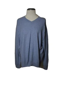 Men’s Talbots Crewneck V Neck Sweater Size Large  Blue W6 - Picture 1 of 5