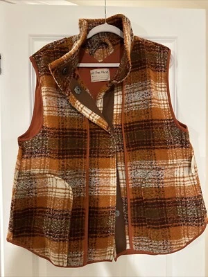 Free People Checked Oversized Gilet (Wrapped Up Blanket Vest) - Size Small - Image 1 of 4
