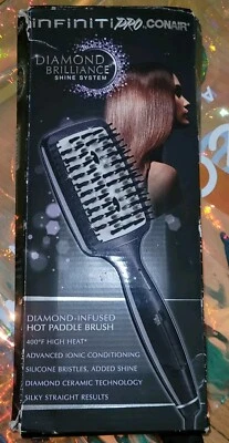 Infiniti Pro by Conair Diamond-Infused Hot Paddle-Silky Straight Results, New!  - Image 1 of 2