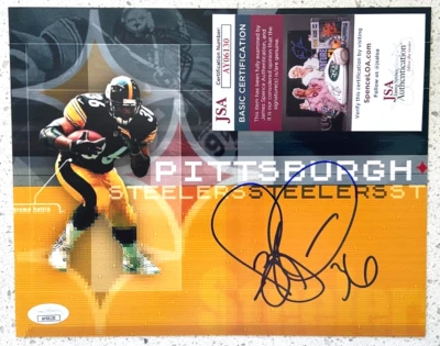 FOTO ASSINADA POR JEROME BETTIS 8X10 NOTRE DAME PITTSBURGH STEELERS SUPER BOWL GG JSA - Imagem 1 de 2