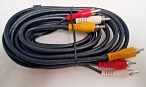 Cable 3-RCA Rojo Blanco Amarillo Compuesto Estéreo Audio Video AV Cable VCR DVD TV - Imagen 1 de 1