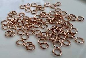 25 Stck. - 4 mm 22 Stärke offene Biegeringe Roségold gefüllt 14K (P4552) - Bild 1 von 5