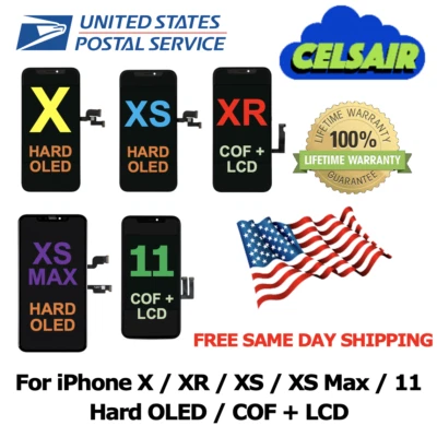 iPhone 7 7 PLUS 8 8 PLUS X XR XS Max Hard OLED LCD Digitizer Screen Replacement - Image 1 of 4