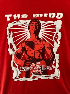 Vintage Bruce Lee Mens TShirt XL Red Martial Arts The Mind 90s  - Picture 1 of 11