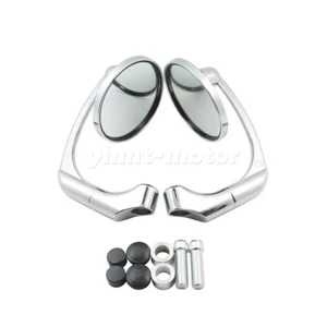 M10 Round Rear-View Side Mirrors Chrome Fit For Yamaha Kawasaki Suzuki Chrome - Imagen 1 de 7