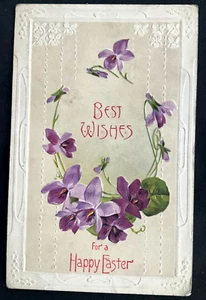 Best Wishes, antigua postal de vacaciones de Pascua en relieve hecha en Alemania (década de 10) - Imagen 1 de 2