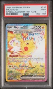 PSA 9 Pikachu ex 238/191 SSP EN Surging Sparks Special Illustration Rare Pokemon - Picture 1 of 2