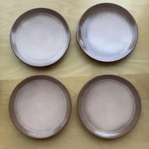 LOT (4) Vintage Frankoma Pottery GG 7" Salad Bread Dessert Plate Light Brown MCM - Picture 1 of 5