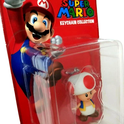 Super Mario Red Toad Mini Figure Keychain 1.5" tall Nintendo 2009 Fine Details - Image 1 of 4