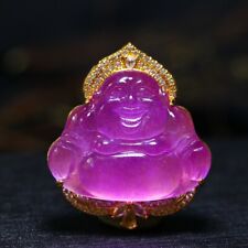 Perfect High Ice Chinese Jade Precision Carved Buddha Pendant S644