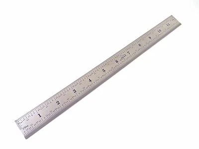 Igaging 12" Stainless Steel Machinist 4R Ruler/Rule Scale 1/8, 1/16, 1/32/ 1/64