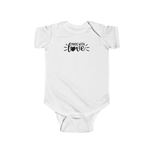Made With Love Infant Fine Jersey Short Sleeve Bodysuit - Picture 1 of 9