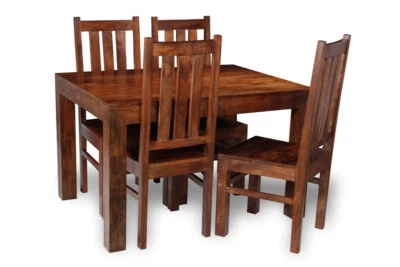 SOLID MANGO WOOD DAKOTA 120CM DINING TABLE & 4 DAKOTA CHAIRS NEW FURNITURE - Image 1 of 2