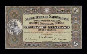 F.C. SWITZERLAND, 5 FRANCS 1952, S/C (UNC), P.11p. - Picture 1 of 2