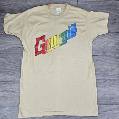 Vintage Georgia Size Large Single Stitch - Screen Stars- Thin Tee Shirt USA - Image 1 of 4