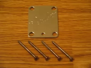Fender 1998 USA Chrome Logo American Stratocaster Telecaster Thick Neck Plate - Picture 1 of 1